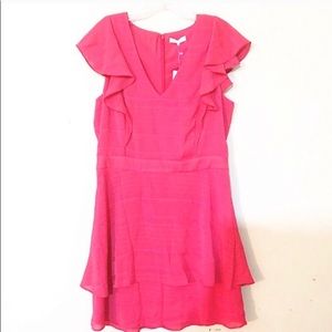 Parker Women’s Dress Large Coral Pink short sleeve